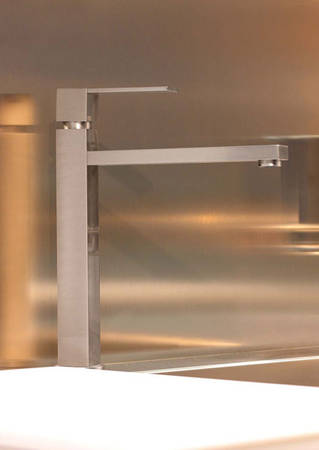 Gessi Quadro HT Sp�ltischmischer Edelstahl geb�rstet, art. 16715.142