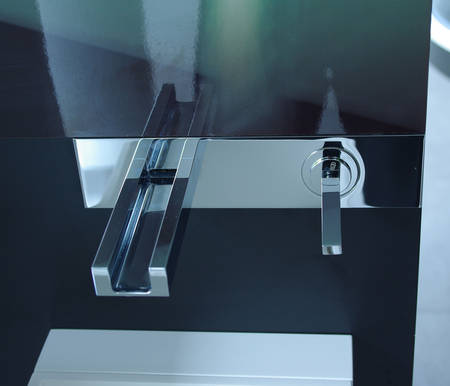 Gessi Rettangolo Cascata Wandarmatur, Auslaufl�nge 185mm, chrom Wasserfallauslauf, art.  20497.031 UP-Teil und 30994.031 Sichtteil