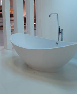 Rapsel Lavasca Mini Oval-Badewanne freistehend wei� matt, Cristalplant,  art. LAVA MINI Gr��e 1800 x 1000 x 480 /620mm