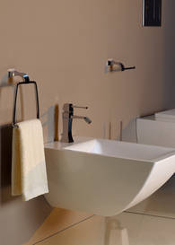 Gessi Mimi Home Collection Bidet wandh�ngend, art. 37515 kombiniert mit einem Mimi Bidetmischer chrom, art. 31107.031