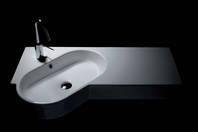 Hatria Area Waschtisch 90x50cm wei� mit Becken links art. YVB0