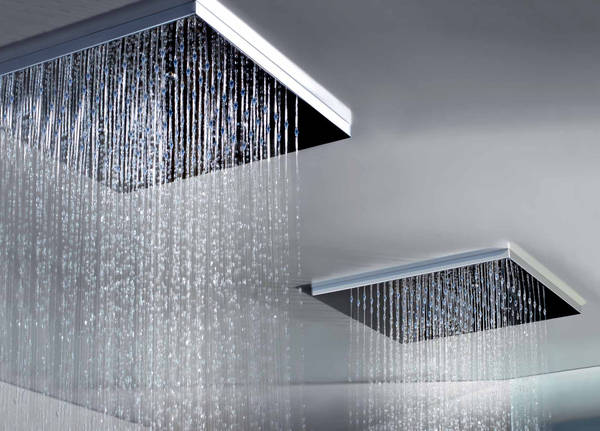 Privatewellness Minimali Quadro Deckenbrause chrom, mit 1 Strahlart: Regen, art. 32916.238 + 32852.238