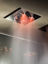 Gessi Privatewellness Colour XXL Kopfbrause, Deckenmontage, art. 32855+32927.238 im Bild Funktion Spr�hregen Nebel