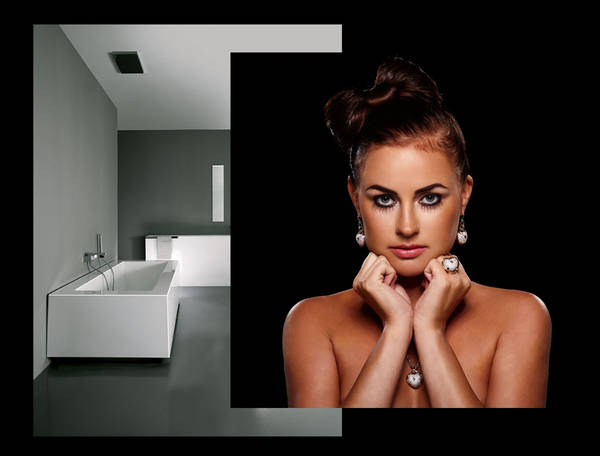 Grande Badewanne, Version mit einer Seite an der Wand, drei Seiten mit Paneel, in verschiedenen Versionen erh�ltlich