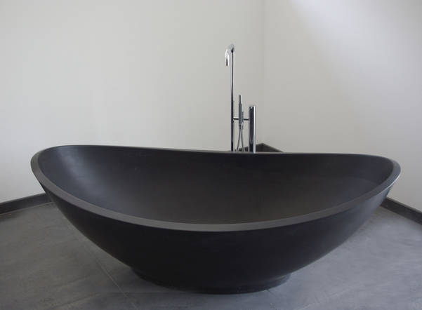Lavasca Mini Badewanne freistehend, 180x100cm, Cristalplant, schwarz, art. LAMI 027