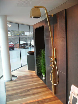 Gessi Mimi Brauseset in gold glanz, aus unserer B�derausstellung zum Abverkauf