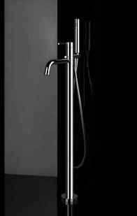 Gessi Via Tortona Badewannen-Armatur freistehend inkl. Umschalter und Stabhandbrause chrom, art. 24999.031+24934.031