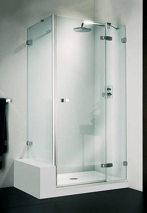 Duka Aura Modell Vetra 3000, Schwenkt�r mit kleinem Fixteil und verk�rzter Seitenwand auf Ma�, Art. VTN4 L/R + VWV1 L/R, Ma�: variabel (fast an jede Duschgr��e anpassbar)