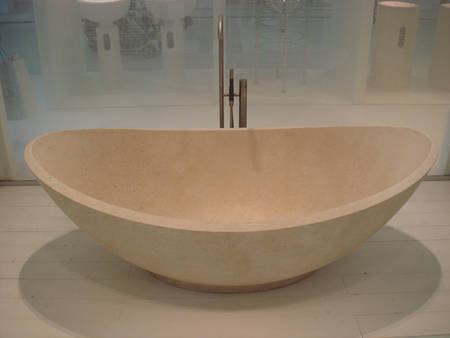 die Luxusklasse! Lavasca Mini Ovalbadewanne freistehend in pietra portoghese, Marmor, art. LMPS 000