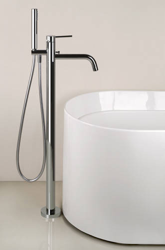 Small freistehende Armatur f�r Badewanne inkl. Umschalter und Stabhandbrause chrom, art. 24931.031, auch in Edelstahl geb�rstet erh�ltlich