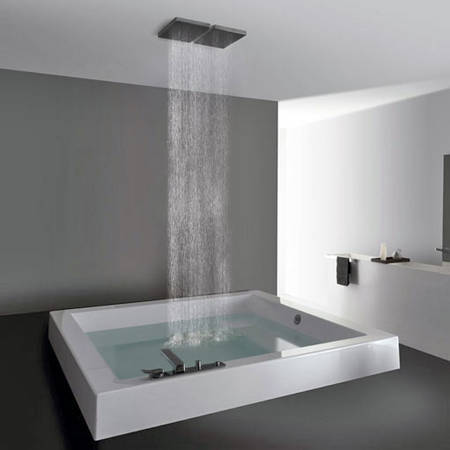 Grande Quadra Step, Kos Italia, Design Ludovica + Roberto Palomba, Badewanne mit Einstiegs-Stufe oder Sitzbank, Gr��e 1800x1800x600mm, Farbe wei�