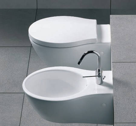 Hatria Nido WC wandh�ngend wei�, art. Y0U2 und Nido Bidet wandh�ngend wei�, art. Y0UO