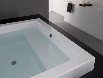 Grande Quadra Step, Kos Italia, Design ps+a Palomba Serafini Associati, Badewanne mit Sitzbank, Gr��e 180x180x60cm, Farbe wei�