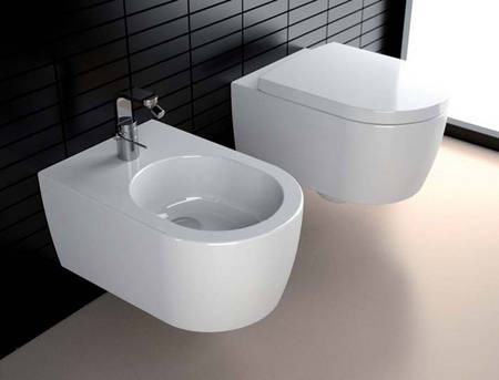 Hatria Fusion WC wandh�ngend wei�, art. Y0XB und Fusion Bidet wandh�ngend wei�, art. Y0UX