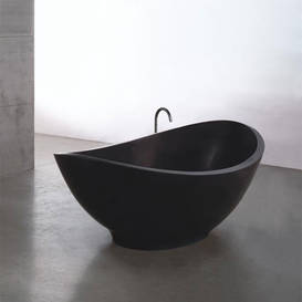 Lavasca Mini freistehende Badewanne, art. LAMI 027, Gr��e 1800x1000x480mm, Farbe schwarz matt