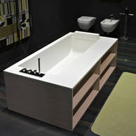 antoniolupi Biblio Badewanne freistehend, in Corian gefertigt, in folgenden Gr��en erh�ltlich: 1800x900mm, art. BIBLIO64 oder 1900x1000mm, art. BIBLIO65, Design by Nevio Tellatin