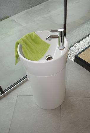Flaminia Twin Column, freistehender Trinkbrunnen oder Waschtisch wei�, �42cm, art. 5050/COLC + 5050/42C