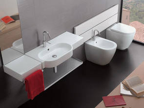Hatria Area Waschtisch asymmetrisch wandh�ngend, art. Y0U9, 900x450 links, auch als Version rechts verh�ltlich