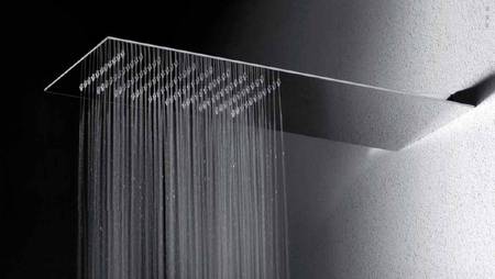 Neuheit 2010 ! die d�nnste Brause der Welt - Tremillimetri  3mm Kopfbrause in Schwertform chrom, art. 33051.238 - ausgestellt in der Sanikal B�derausstellung Brixen