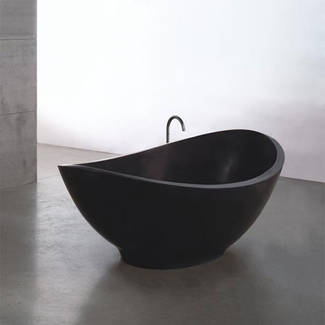 Lavasca Mini freistehende Badewanne, art. LAMI 027, Gr��e 1800x1000x480mm, Farbe schwarz matt