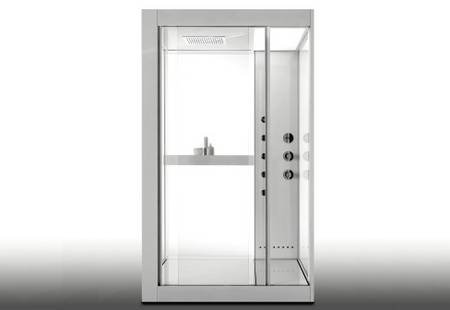 Avec moi free standing, Kos Italia, Design Ludovica + Roberto Palomba, freistehendes Dampfbad mit Dusche, Armaturengruppe und Farblichtanlage, Gr��e 1350x900x2320mm, Farbe wei�