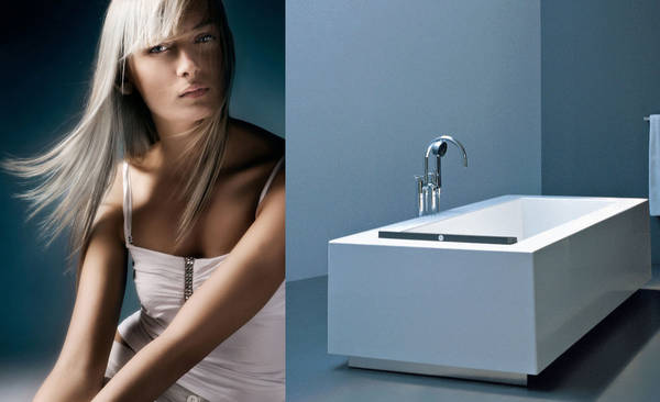 Grande Badewanne freistehend in Fieberglas wei�, Design ps+a Palomba Serafini Associati, Gr��e 1940x900x540mm