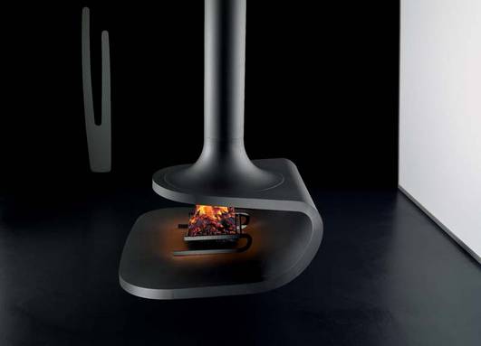Drop Kamin, Design Massimo Iosa Ghini, An-Trax it, zentraler offener Kamin, Gr��e 1510x1130mm