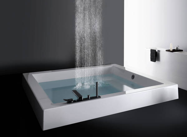 Grande Quadra, Kos Italia, Design Ludovica & Roberto Palomba, Badewanne mit Whirlsystem, Gr��e 1800x1800x600mm, Farbe wei�