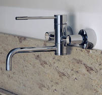 Gessi Oxygene HT Sp�ltisch-Wand-Mischer in chrom mit 180� schwenkbarem Auslauf, art. 13175.031, auch in Edelstahl geb�rstet Finox erh�ltlich