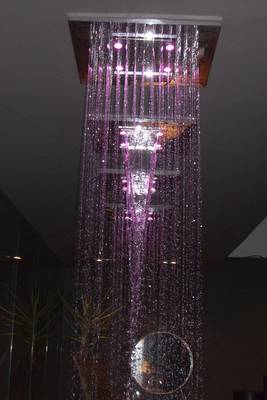 Gessi Privatewellness Colour Kopfbrause, Gr��e 35x35cm, zum Einbau in die Decke, Oberfl�che: Edelstahl Hochglanz, Funktionen: Regen, Spr�hregen, 1 Wasserfall, art. 32849 (UP-Teile) + art. 32948 (Sichtteile)