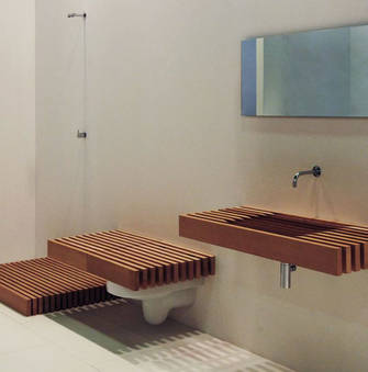 One il bagno che non ce von Matteo Thun WC wandh�ngend mit Holzabdeckung
