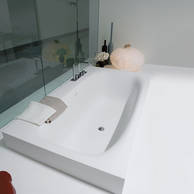 antoniolupi Sartoriale Halbeinbaubadewanne, in Cristalplant gefertigt,  1800x1000mm, art. SARTO36, Design by Carlo Colombo