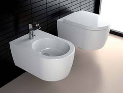 Hatria Fusion WC wandh�ngend inkl. WC Sitz wei� art. Y0XB, Hatria Fusion Bidet wandh�ngend wei� art. Y0UX