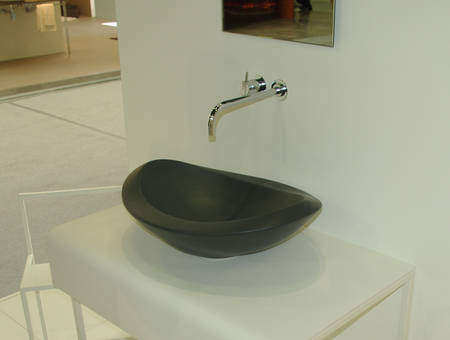 Rapsel Nido Aufsatzwaschtisch, 610x475mm, in Keramik schwarz