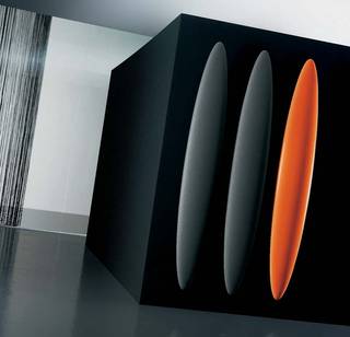 Blade, Griffe Collection, Design Peter Rankin, art. BL00V01B, Antrax Art heating, elliptischer Heizk�rper in Dreifach-Anordnung, Gr��e 3 x 1700x250mm
