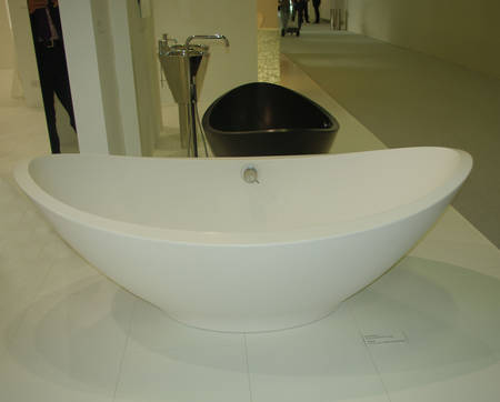 Lavasca Badewanne freistehend in Titan Resin wei� matt, Design Matteo Thun, art. LVTR OPC, Gr��e 2000x110mm H�he 550/710mm