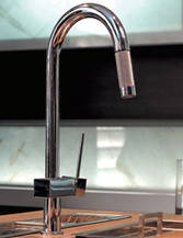 Gessi Quadro HT K�chenmischer in chrom, Auslauf um 360� drehbar, art. 16771.031, auch in Edelstahl geb�rstet Finox erh�ltlich