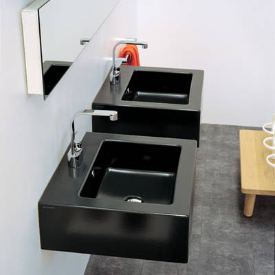 Flaminia Acquagrande 60x55cm, art. 5052, als Aufsatzwaschtisch oder wandh�ngend montierbar, Farbe schwarz