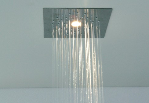 Serie Shower, Zucchetti Italien, Deckenbrause 170x170mm mit wei�em (oder wahlweise blauem) Licht, art. Z94155, Oberfl�che verchromt