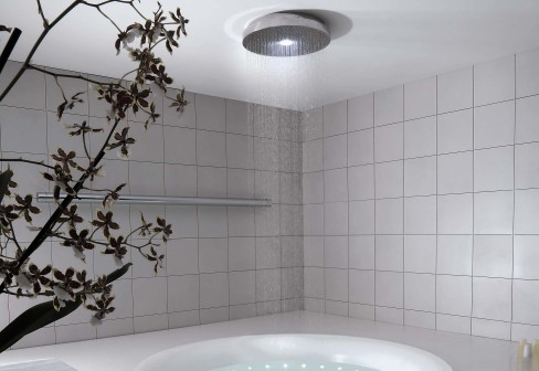 Serie Shower, Zucchetti Armaturen, Deckenbrause �500mm mit wei�em Licht, art. Z94197, Oberfl�che verchromt