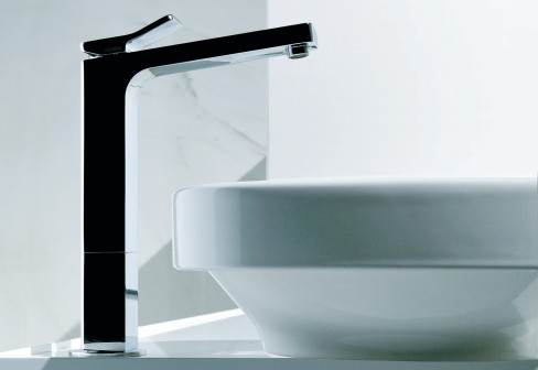 Serie Soft, Zucchetti Rubinetterie, Design Ludovica + Roberto Palomba, Waschtischmischer hoch f�r Aufsatzbecken, art. ZB7232, Oberfl�che verchromt