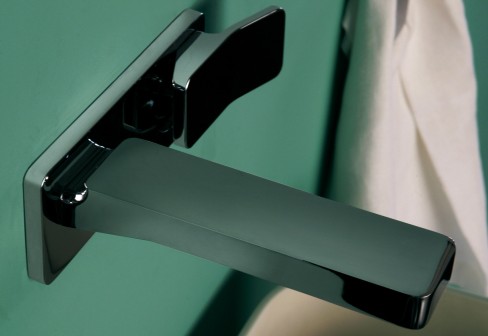 Serie Soft, Zucchetti Rubinetti, Design Ludovica & Roberto Palomba, Waschtisch-UP-Wandarmatur mit Einhebelmischer, art. ZP7619 + R99688, Oberfl�che verchromt
